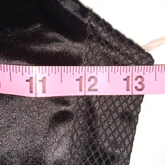 Heart & Hips Black Mesh & Shiny Polyester Blend Crop Tank Top S - Picture 6 of 7